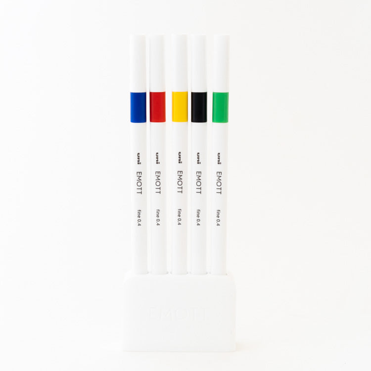 Uni EMOTT Fineliner Markers No. 1 - Set of 5, Vivid – Paper and Grace